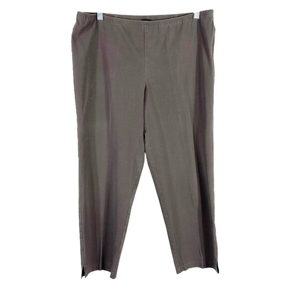 Eileen Fisher Large Pants Gray Crop Ankle Pull On Elastic Waist Mid Rise 1189 - Picture 8 of 8